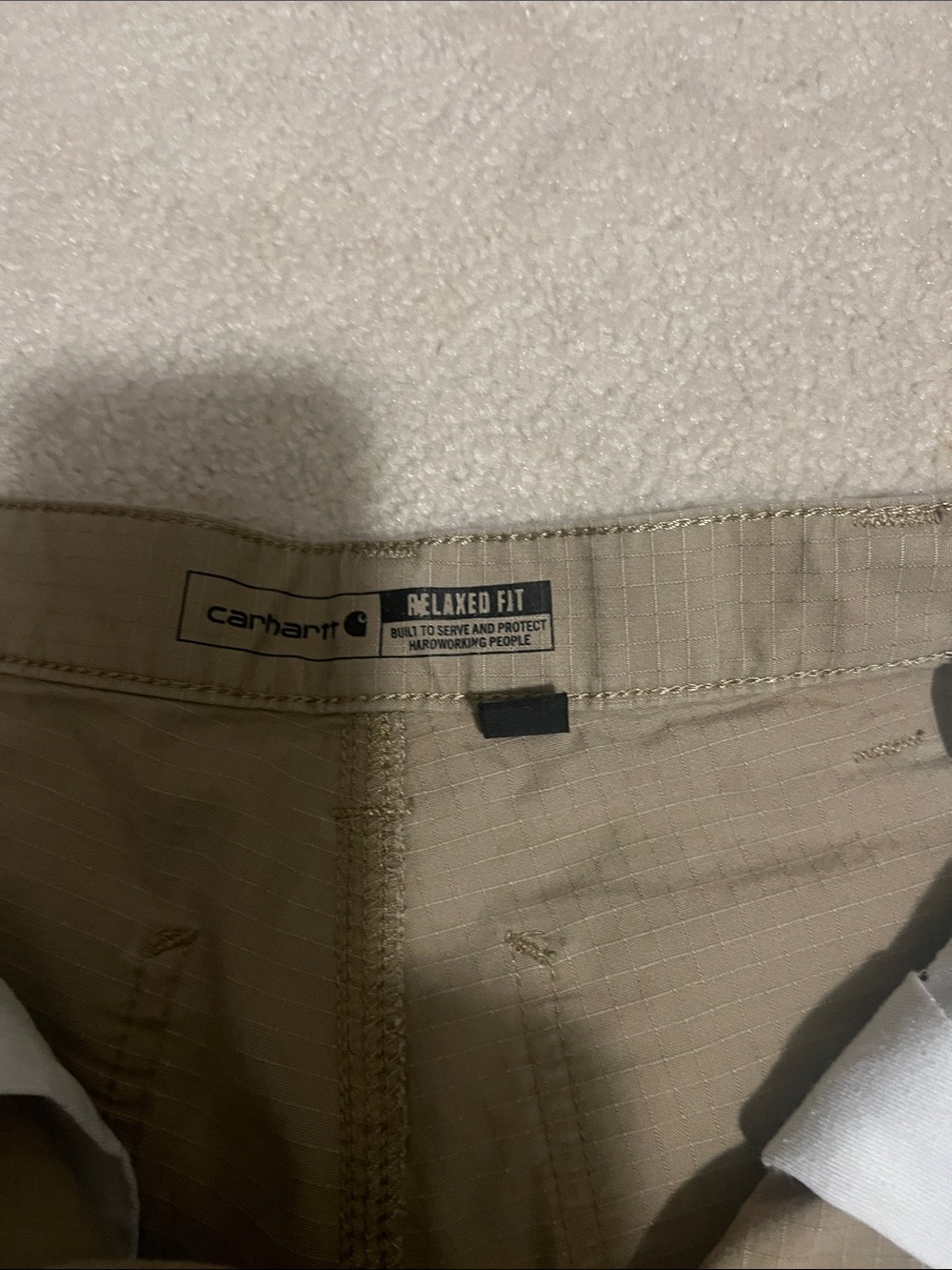 Carhartt Relaxed Fit Ripstop Work Pants in Light Tan